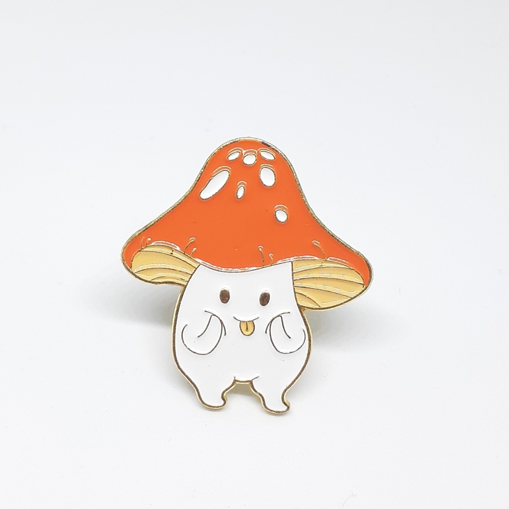 Mushroom enamel pin